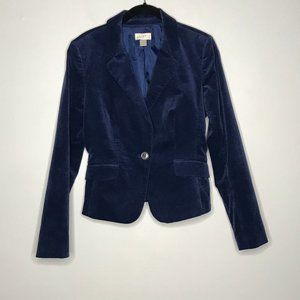 Ann Taylor Loft Navy Blue Velvet Blazer Size 6